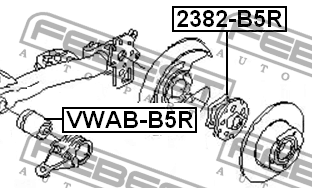 Сайлентблок задн балки VW PASSAT 96-05 VWAB-B5R VWAB-B5R FEBEST