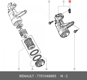 прокладка корпуса масляного фильтра!\ Renault Master/ Movano 2.2 01> 7701048885 RENAULT