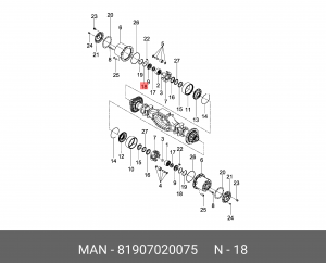 Компенсационная шайба 105X125X0,2-ST2K60 81907020075 MAN