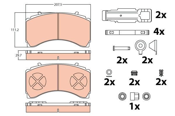 GDB5110 колодки дисковые з.!29244 с р/к, KNORR SL7\ MB Actros MP2/MP4/Antos 2003 GDB5110 TRW