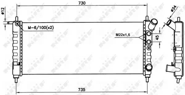 радиатор системы охлаждения! с AC\ Opel Corsa 1.0/1.2i 96> 58154 NRF