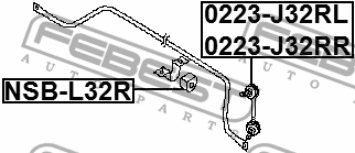 втулка стабилизатора заднего! d16\ Nissan Altima 06-12 NSB-L32R FEBEST