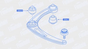 Сайлентблок нижнего рычага передней подвески заднийPartner C4 308 3008 5008 206  SB863 FINWHALE