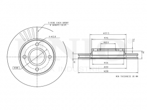 Диск тормозной передний BRD-20032 UNIO