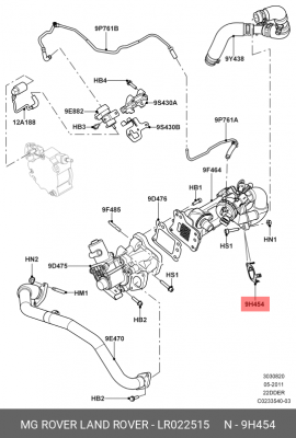 прокладка охладителя EGR!\ Land Rover Freelander 2.2 LR022515 LAND ROVER
