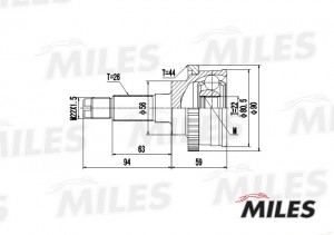 ШРУС наружный MAZDA 323 1.3-1.6D 94-98 (с ABS) (GKN 303184) GA20215 GA20215 MILES