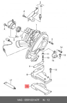 прокладка впрыск масла (компрессор)!\ Audi A4/A8 10>, VW Touareg 11> 059 103 147 F VAG