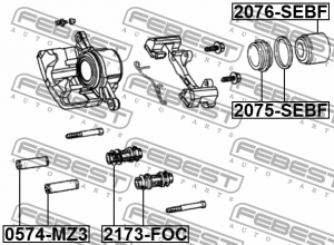 ПОРШЕНЬ СУППОРТА ТОРМОЗНОГО ПЕРЕДНЕГО подходит для CHRYSLER SEBRING (JR) 2001-20 2076-SEBF FEBEST