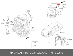 Датчик кислорода KIA Optima (16-) (2.0 TCI/GDI) верхний OE 392102GAA0 HYUNDAI KIA