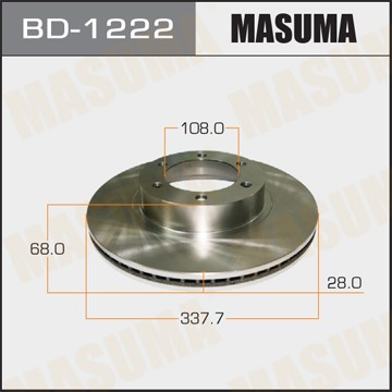 диск тормозной передний!\ Toyota Land Cruiser 4.0/3.0D-4D 03> BD1222 MASUMA