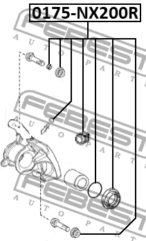 Ремкомплект задн суппорта LEXUS NX300H/200T200 2014.07- 0175-NX200R 0175-NX200R FEBEST