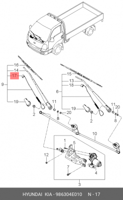 Жиклер KIA Bongo 3 (06-) омывателя левый OE 986304E010 HYUNDAI KIA