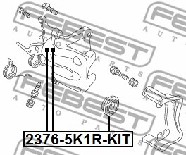 Поршень задн суппорта SKODA OCTAVIA (1Z) 2376-5K1R-KIT 2376-5K1R-KIT FEBEST