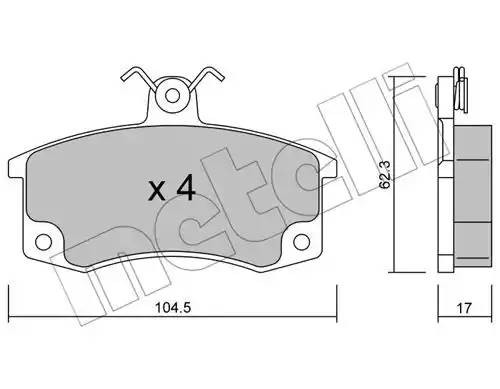 колодки дисковые передние!\ Lada 2108-2112 1.1-1.5 86> 2200620 METELLI