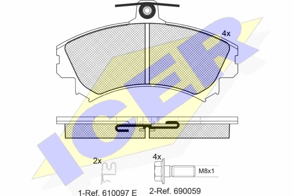 181118-700 колодки дисковые передние !\ Mitsubishi Carisma 1.8GDi/1.9GDi 95>,Vol 181118700 ICER