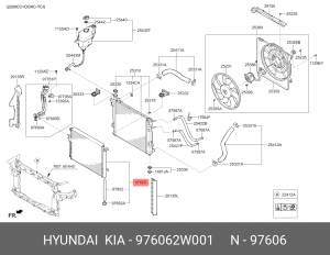 Радиатор кондиционера HYUNDAI Santa Fe (12-) (2.0/2.2 TCI) OE 976062W001 HYUNDAI KIA