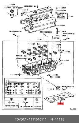 прокладка ГБЦ!\ Toyota 11115-16111 TOYOTA