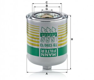Фильтр влагоотделитель (с маслоотделителем) DAF XF105 EURO 6 ; правая резьба M39 TB 1394-13 X MANN FILTER