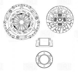 Сцепление в сборе для а/м Ford Transit (00-) 2.4d (c 2002 г.) (с компен. износа) FR 1037 TRIALLI