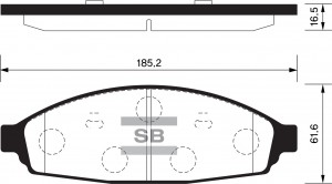 Колодки тормозные FORD Crown Victoria передние (4шт.) SANGSIN SP1334 SANGSIN