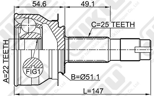 ШРУС внешний CHEVROLET COBALT JC53002 JC53002 JIKIU