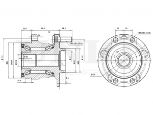 Ступица задняя (с ABS) HUB-20078 UNIO