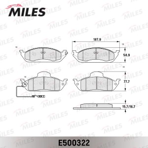 Колодки тормозные передние (Смесь CERAMIC серия PRO) MERCEDES W163 ML230-ML430 ( E500322 MILES