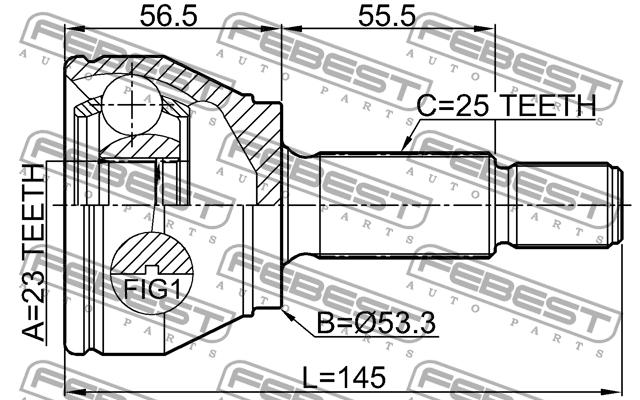 ШРУС наружный к-кт!\ Ford Fiesta 1.4-1.6i/1.5-1.6TDCi 08> 2110-FIEAT FEBEST