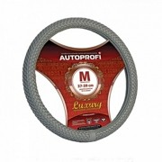 оплетка руля! серия LUXURY, экокожа, полностью плетёная, серый, разм. М\ AP800GYM AUTOPROFI