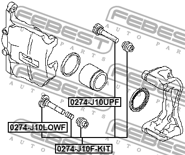 Втулка направляющая суппорта тормозного к-т NISSAN QASHQAI 2006-2013 0274-J10F-K 0274-J10F-KIT FEBEST