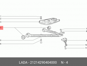 сайлентблок ниж. рычага!\ Lada 21214 21214-2904040-00 LADA VAZ