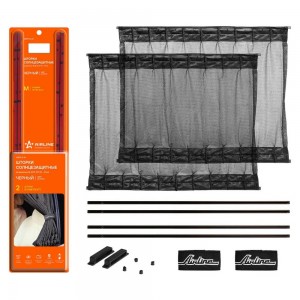 Шторка автомобильная для боковых стекол 50х47см ролик черная 2шт. AIRLINE ASPS-S-06 AIRLINE