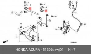 Втулка стабилизатора 51306SZWJ01 51306-SZW-J01 HONDA