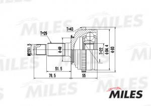 ШРУС наружный ROVER 200/25 1.1-1.8 95- (с ABS) (GKN 303480) GA20406 GA20406 MILES