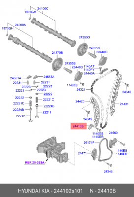 Натяжитель ремня ГРМ HYUNDAI Sonata (19-) OE 244102S101 HYUNDAI KIA