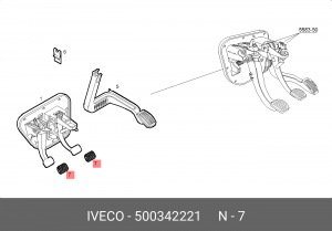 накладка педали тормоза!\Iveco Daily 99-06 500342221 IVECO