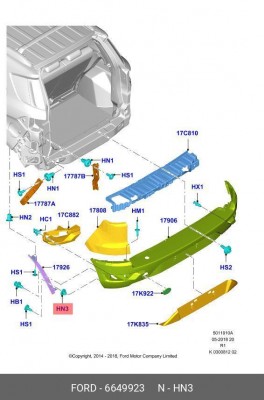 Клипса FORD деталей кузова OE 6 649 923 FORD