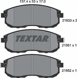 Колодки тормозные NISSAN Teana J31,Maxima (A32,J30) передние (4шт.) TEXTAR 2156101 TEXTAR