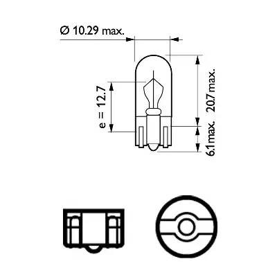 Лампа 24V W5W T10W W2.1x9.5d PHILIPS 13256CP PHILIPS