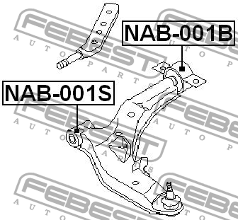 Сайлентблок NISSAN Maxima (CA33) рычага переднего передний FEBEST NAB-001S FEBEST