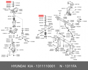 Гайка HYUNDAI KIA OE 1311110001 HYUNDAI KIA