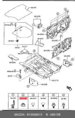 Гайка MAZDA OE B10068615 MAZDA