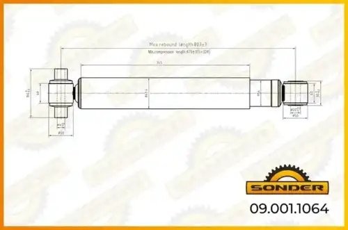 Амортизатор подвески (задний) SCANIA о.н 2031227 — 2 года безусловной гарантии 090011064 SONDER