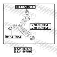 РЫЧАГ ПЕРЕДНИЙ НИЖНИЙ ПРАВЫЙ 1224-E6FRH 1224E6FRH FEBEST
