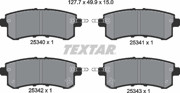 Комплект тормозных колодок, зад, INFINITI,NISSAN, QX56,QX80,PATROL III (Y62), 25 2534001 TEXTAR