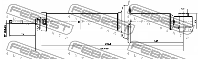 Амортизатор задний HYUNDAI SONATA EF 02 (2001-2006) 12658718R 12658718R FEBEST