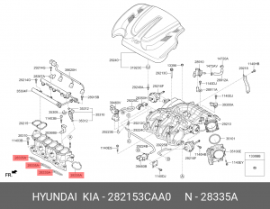 Прокл. коллектора двигателя 28215-3CAA0 282153CAA0 HYUNDAI KIA
