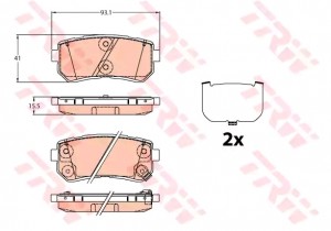 Колодки тормозные KIA Sportage (15-) задние (4шт.) TRW GDB3636 TRW