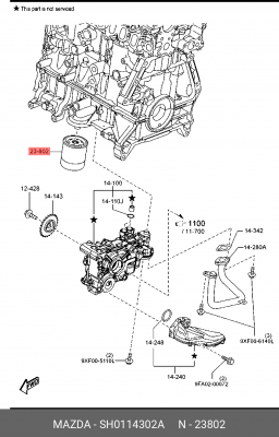 Фильтр масляный SH0114302A SH0114302A MAZDA