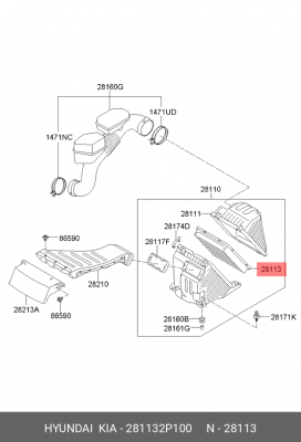 HYUNDAI SONATA VI (2010>)/ KIA OPTIMA III (2010>) 28113-2P100 HYUNDAI KIA